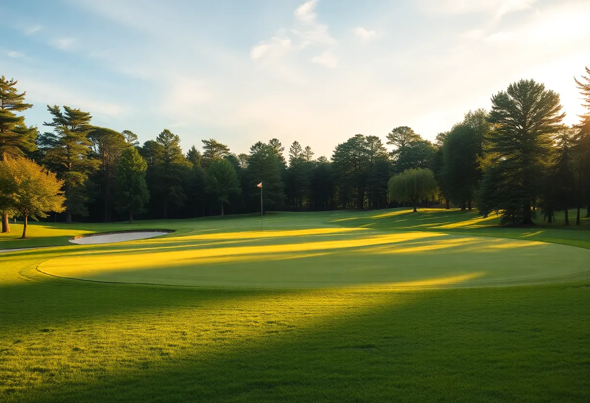 Close up of a beautiful golf course