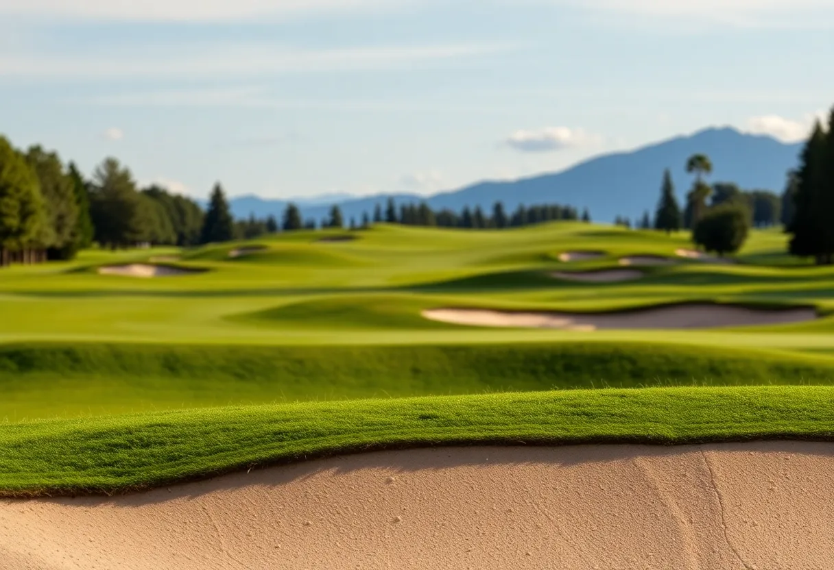 Close up of a beautiful golf course