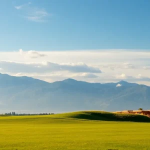 Close up of a beautiful golf course