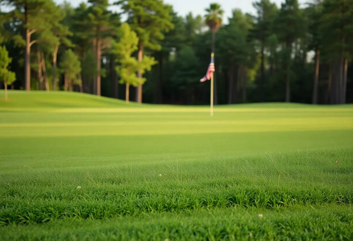 Close up of a beautiful golf course