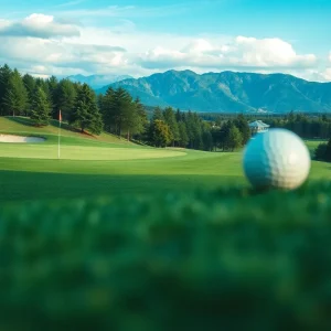 Close up of a beautiful golf course