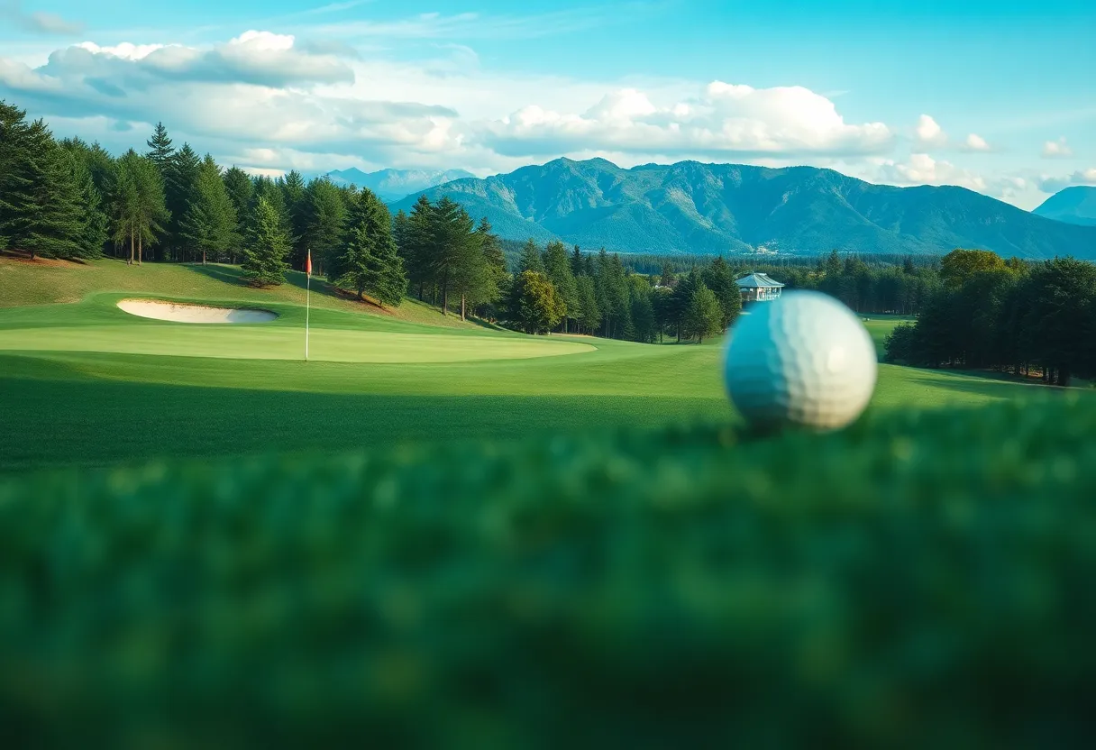 Close up of a beautiful golf course