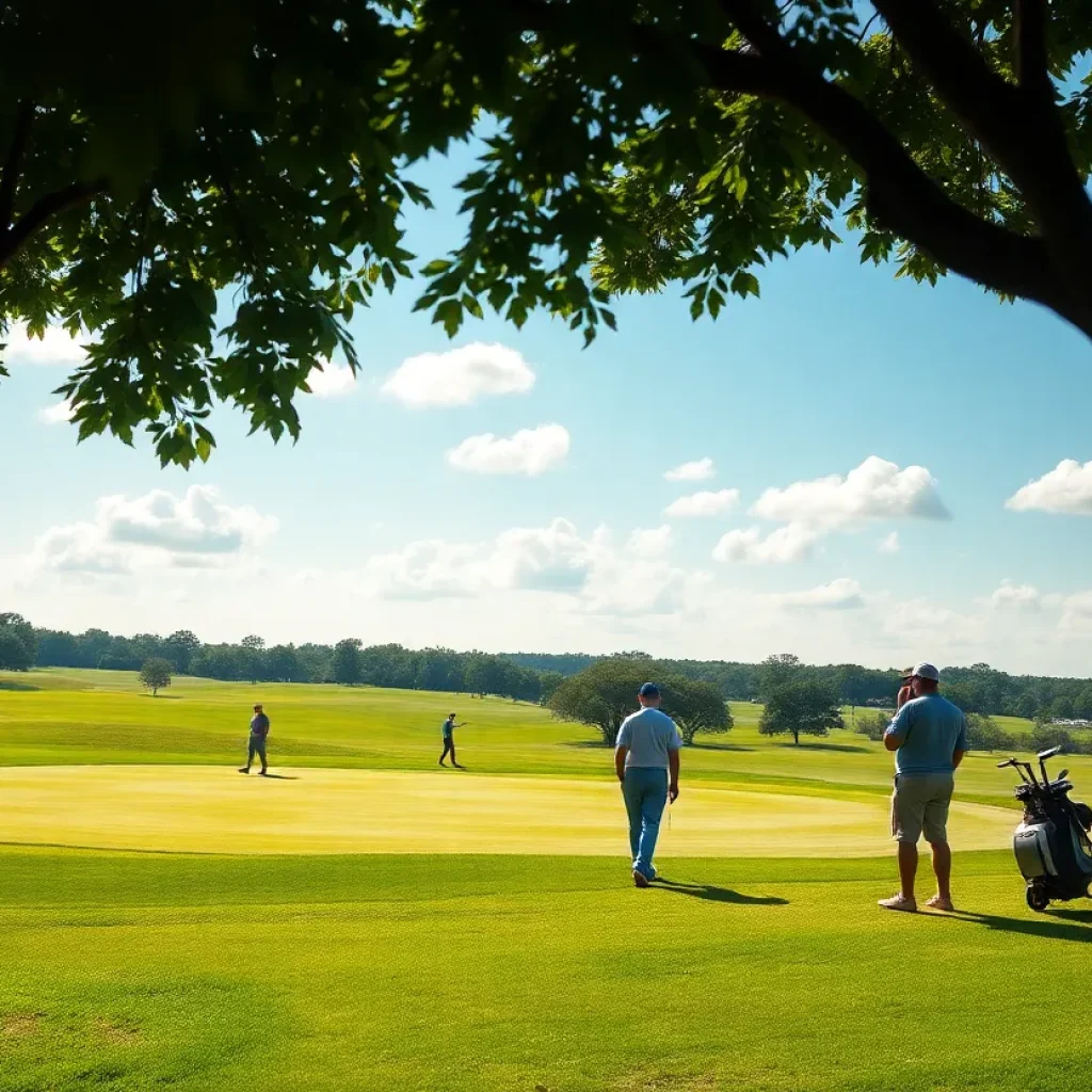 Golf course in Kissimmee, Florida during a celebration event.