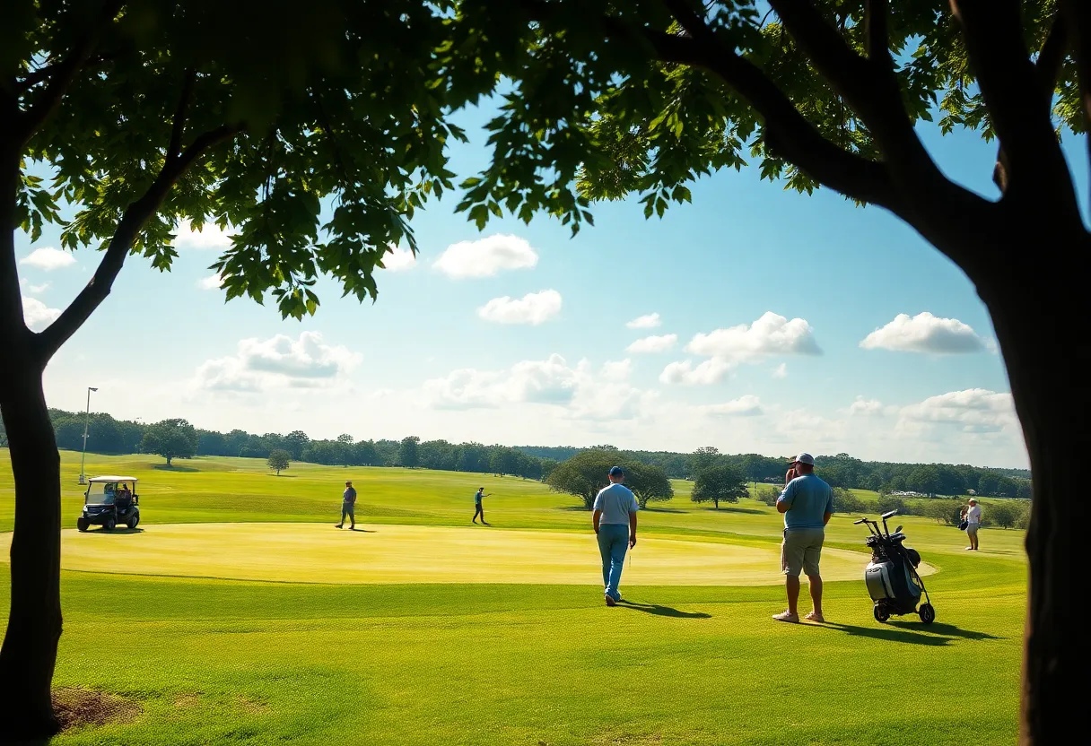 Golf course in Kissimmee, Florida during a celebration event.