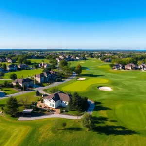 Scenic view of Bluejack Ranch golf course and community