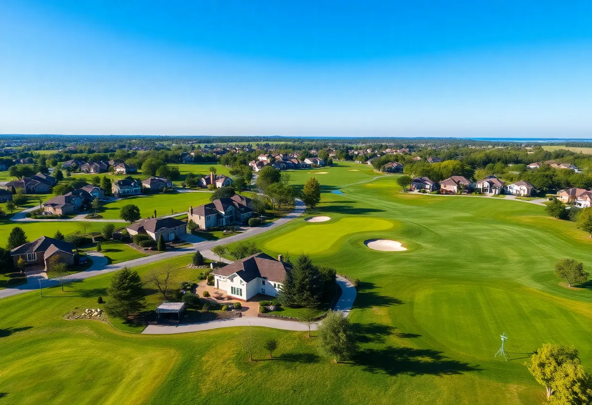 Scenic view of Bluejack Ranch golf course and community