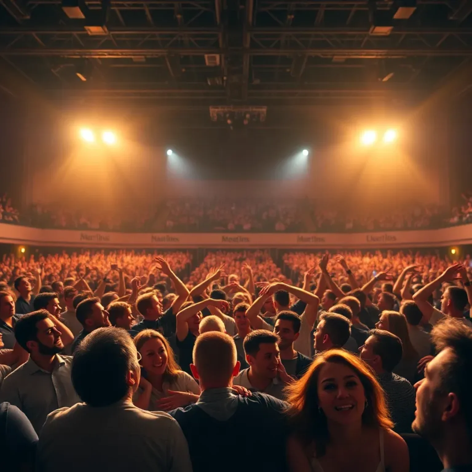 Excited audience at a comedy show