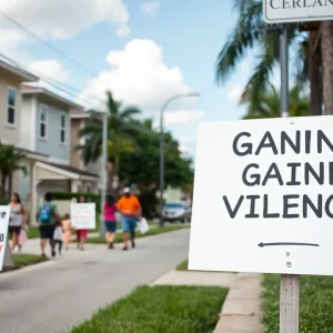 Community gathering in Orlando promoting safety and anti-violence initiatives