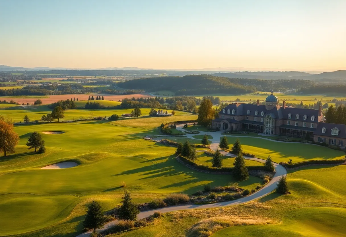 Stunning view of Costa Navarino Golf Resort in Greece