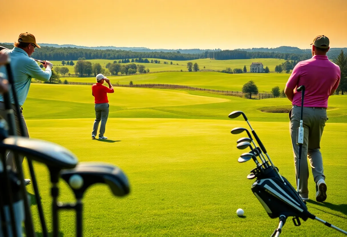 Golfer receiving custom fitting for golf clubs