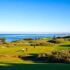 Scenic view of Cypress Point golf course during the Walker Cup tournament