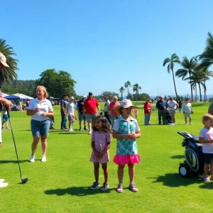 Families enjoying golf activities at the 2025 Family Golf Festival in Costa Rica