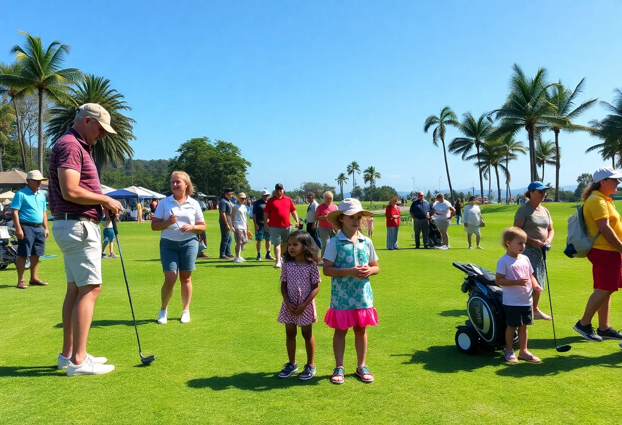 Families enjoying golf activities at the 2025 Family Golf Festival in Costa Rica