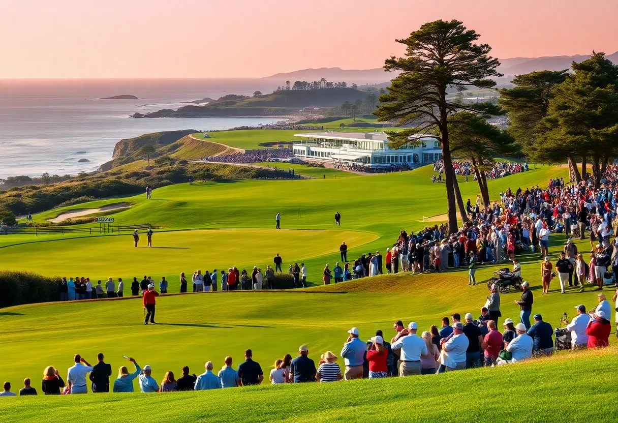 Golfers competing at the Farmers Insurance Open at Torrey Pines.