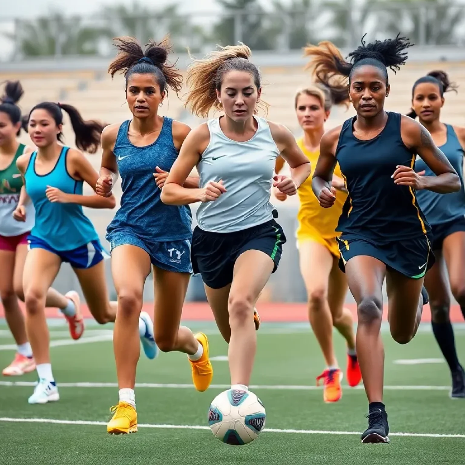 Female Athletes Competing