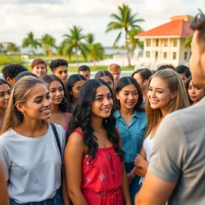 Aspiring actors at a casting call in Florida