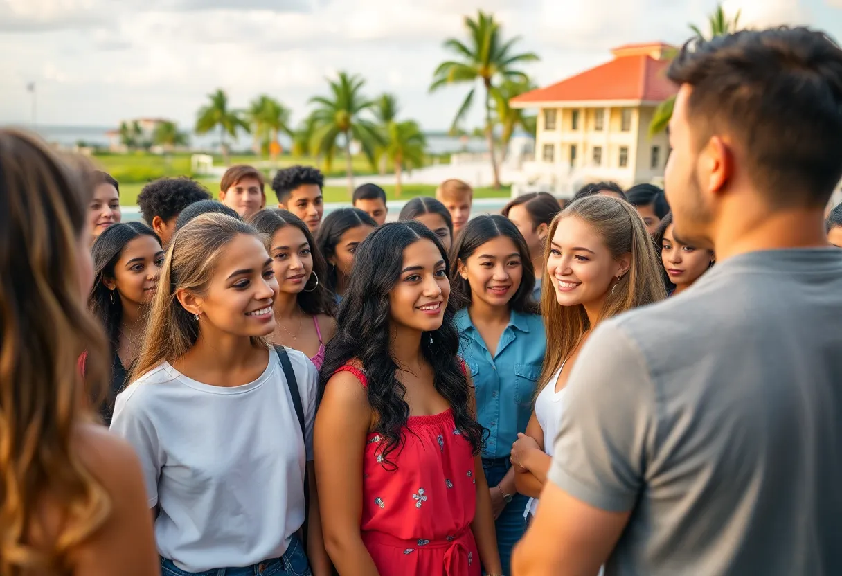 Aspiring actors at a casting call in Florida