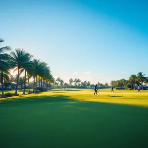 A picturesque view of a Florida golf course with sunny weather