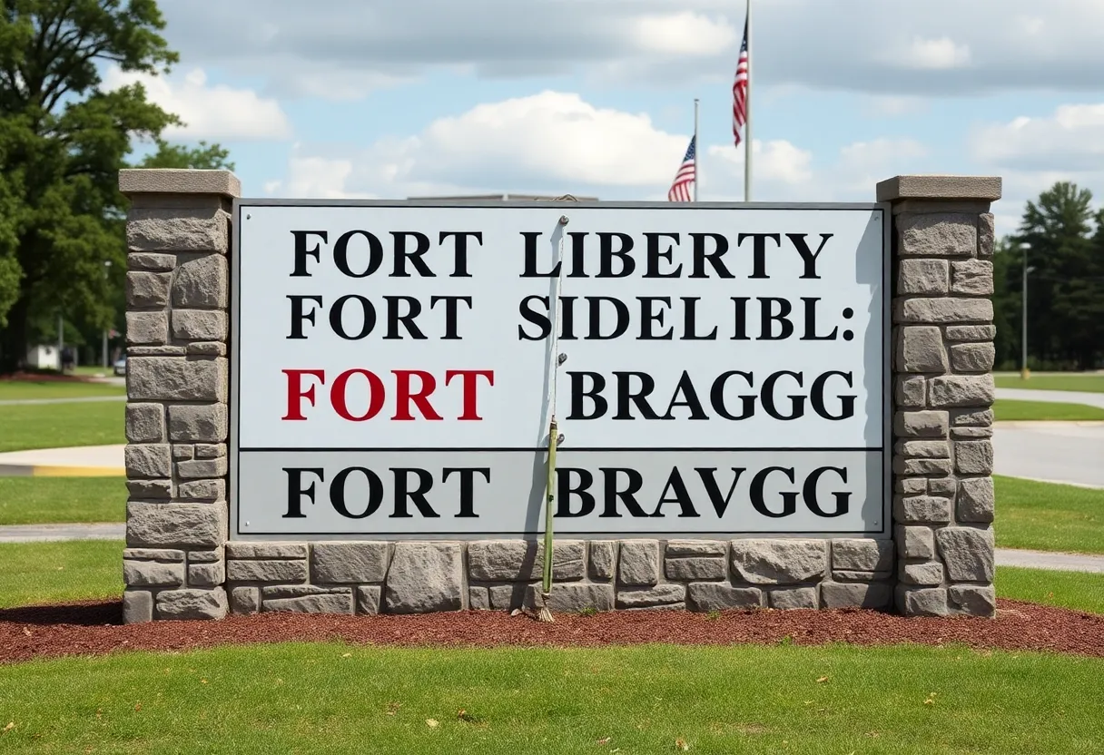 Fort Bragg Military Base Sign Change