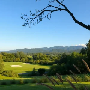 A scenic view of the renovated Fox Run Golf Club with players on the course.