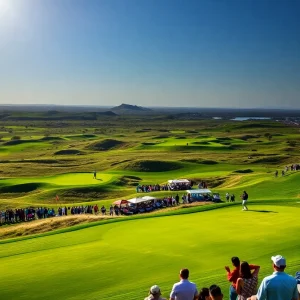 Scene of a golf tournament at Yas Links