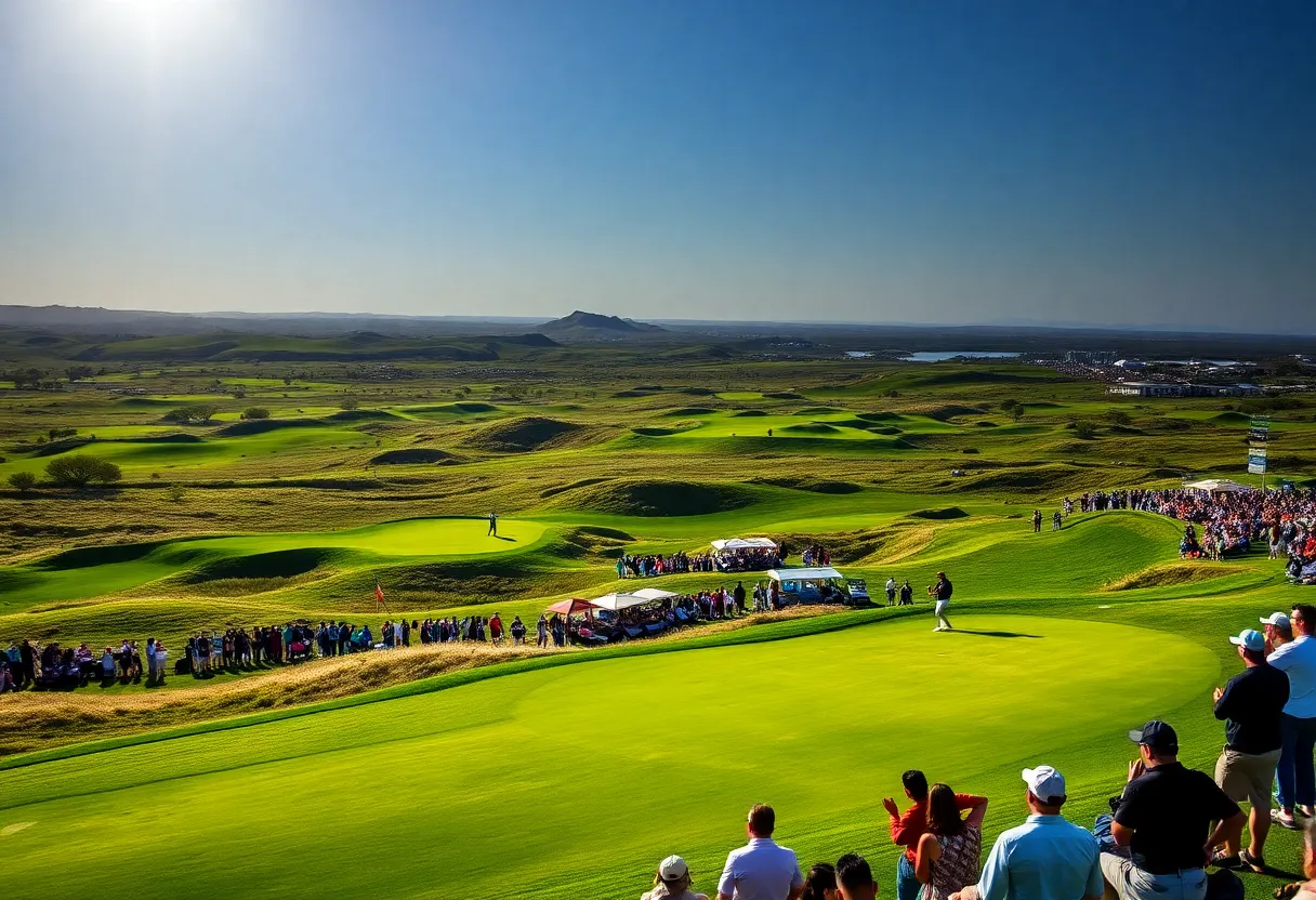 Scene of a golf tournament at Yas Links