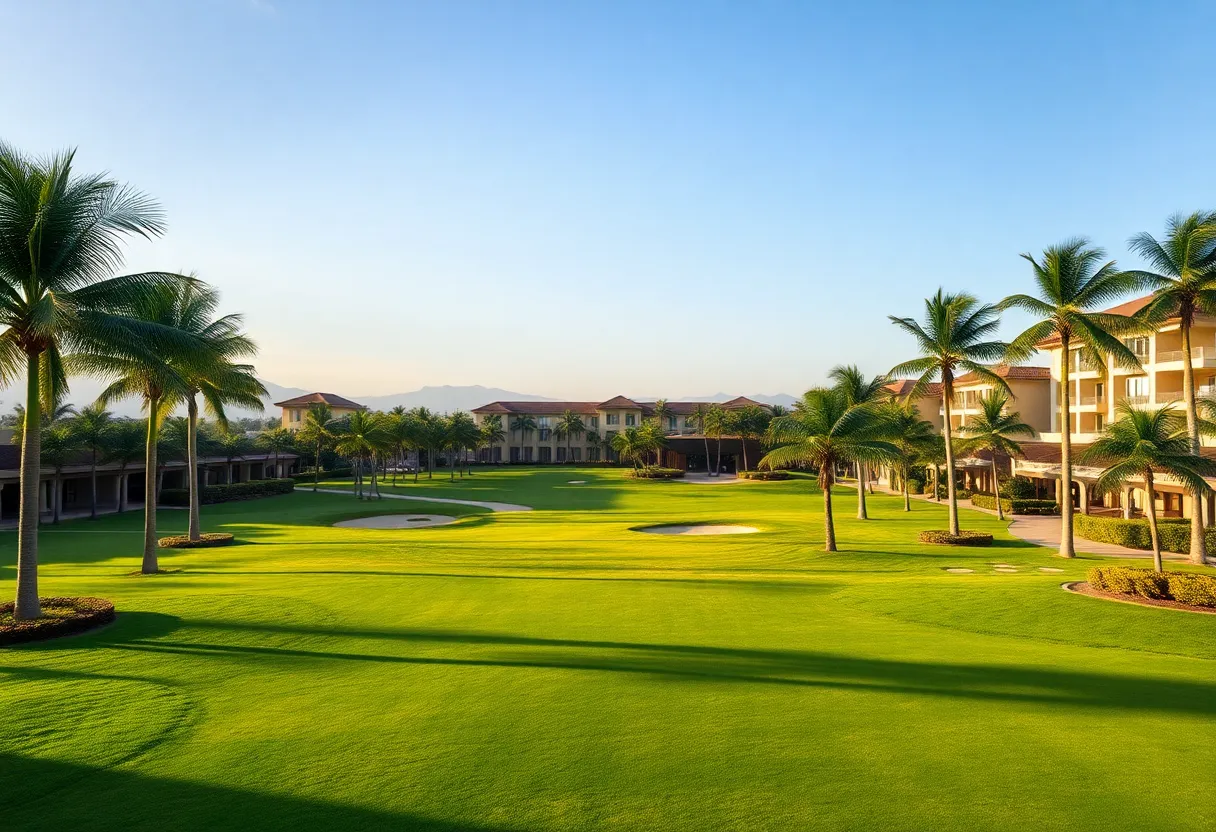 Golf course at a luxury resort