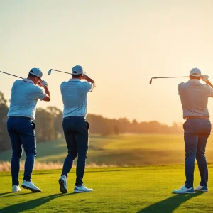 Golfer on a beautiful golf course