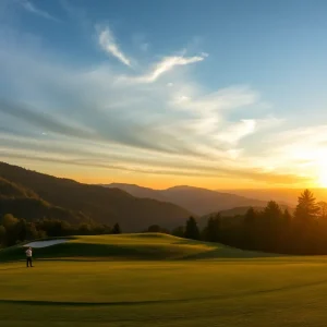 Scenic view of a golf course in West Virginia