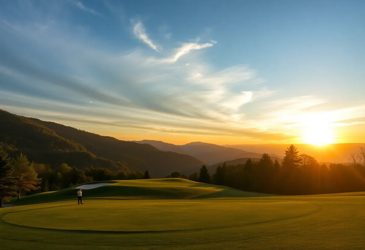 Scenic view of a golf course in West Virginia