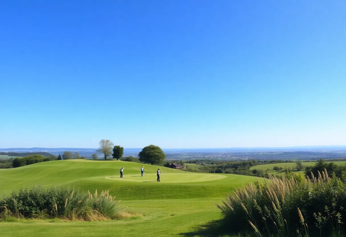 Golfers enjoying a sunny day on a lush European golf course