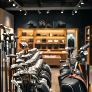 Display of high-end Honma Golf clubs