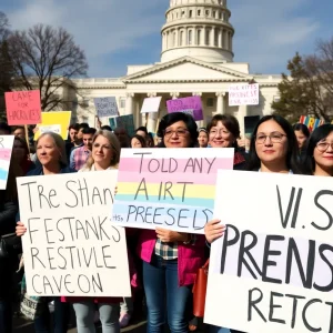 Protest Against Transgender Protection Bill in Iowa