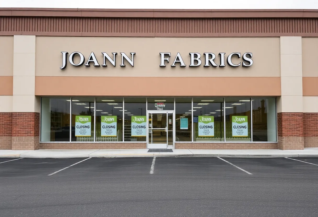 Closed Joann Fabrics store front in Orlando