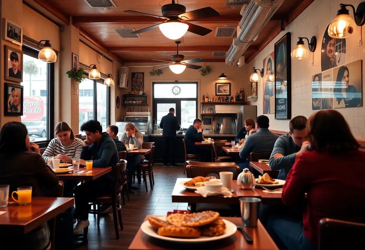 Interior of Keke's Breakfast Cafe with customers enjoying breakfast