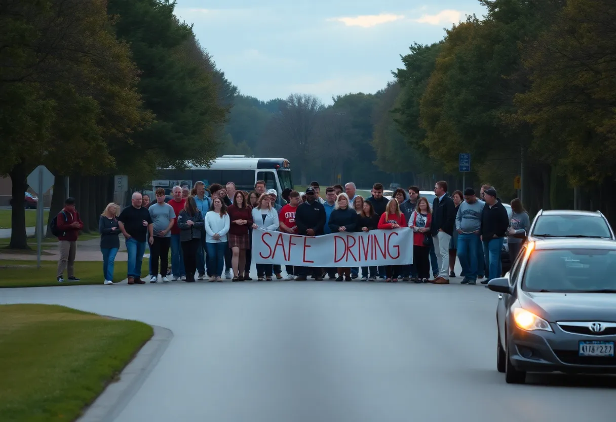 Community members supporting each other in a time of grief.