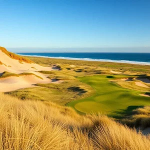 Aerial view of the new MacLeod Course at Trump International Golf Links