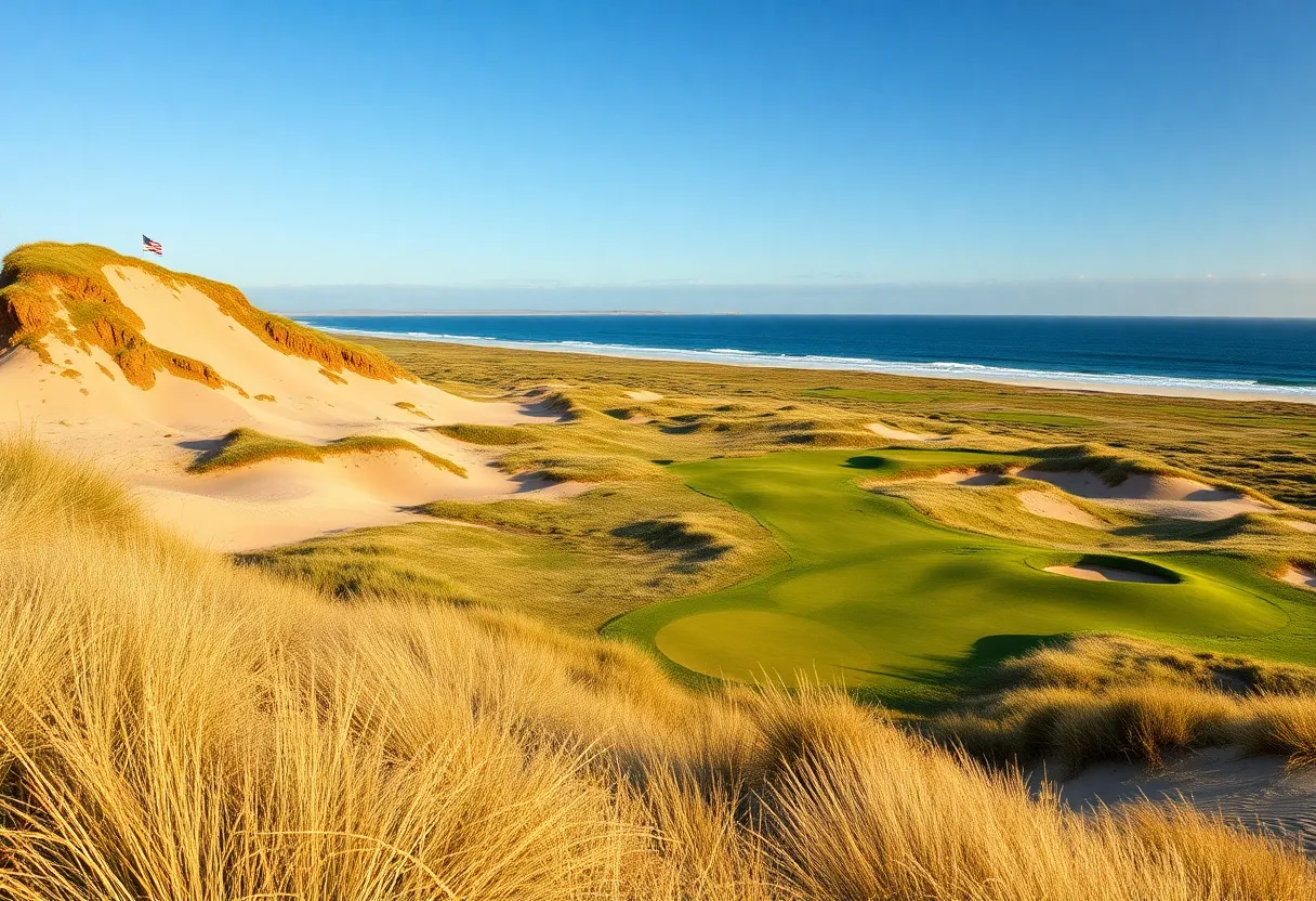 Aerial view of the new MacLeod Course at Trump International Golf Links