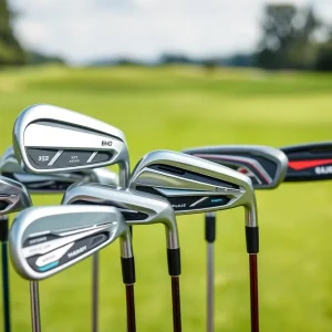 Maxfli XC2 and XC3 golf irons on a golf course