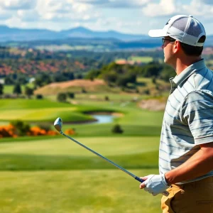 Golfers enjoying a beautiful course while traveling