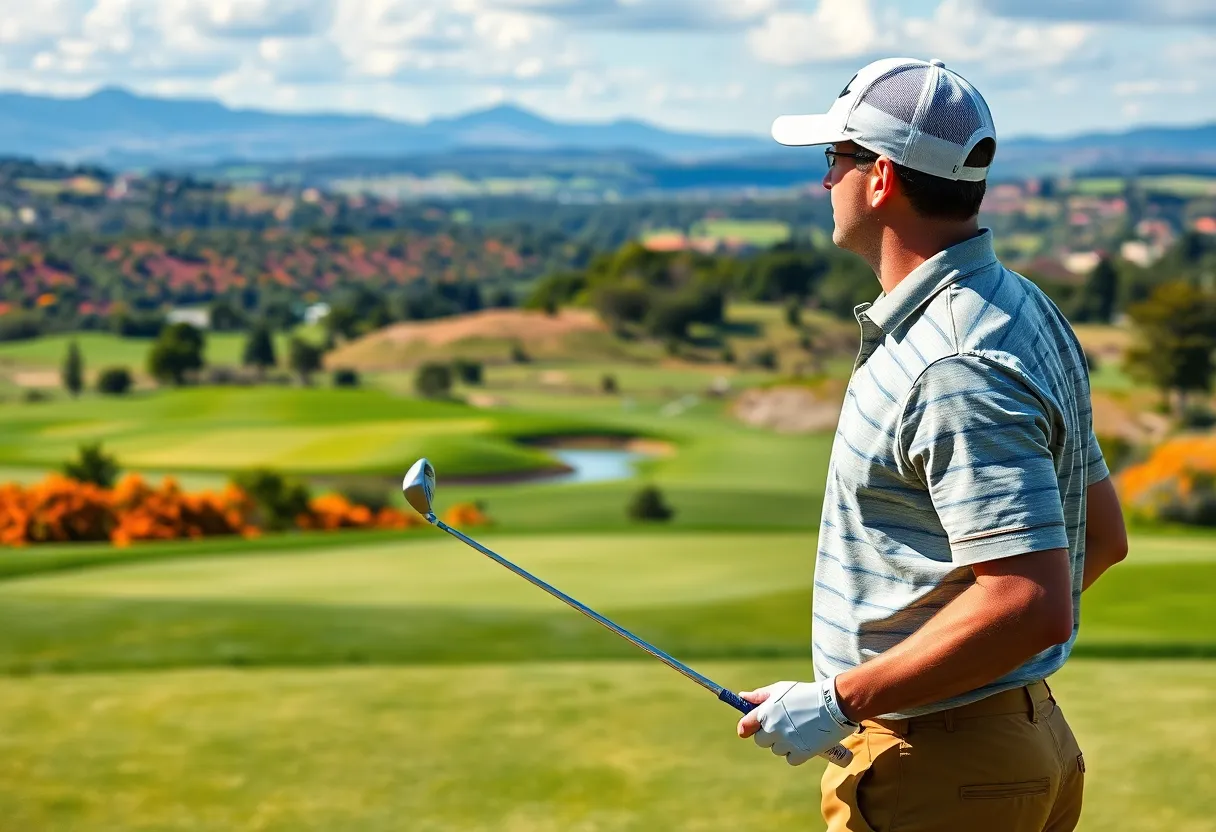 Golfers enjoying a beautiful course while traveling