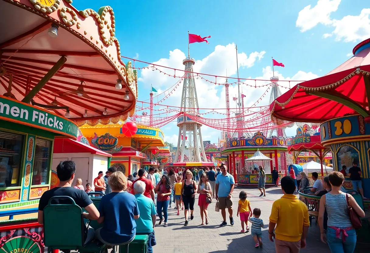 Families enjoying attractions at Merlin Entertainments theme park