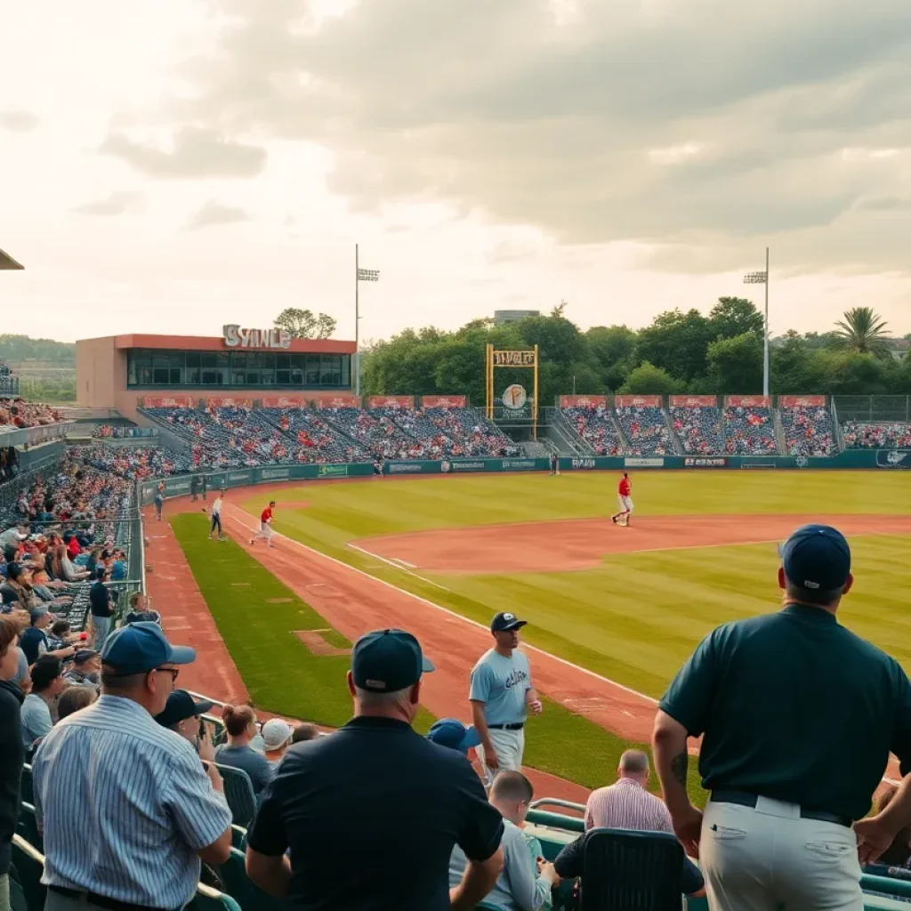 Fans cheering at a University of Missouri baseball game.