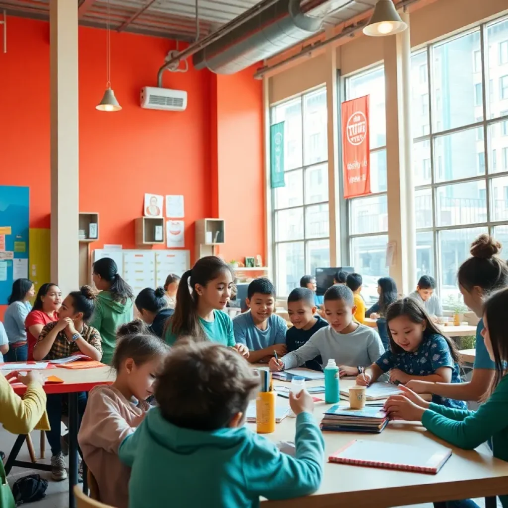 Children participating in activities at the New Image Youth Center