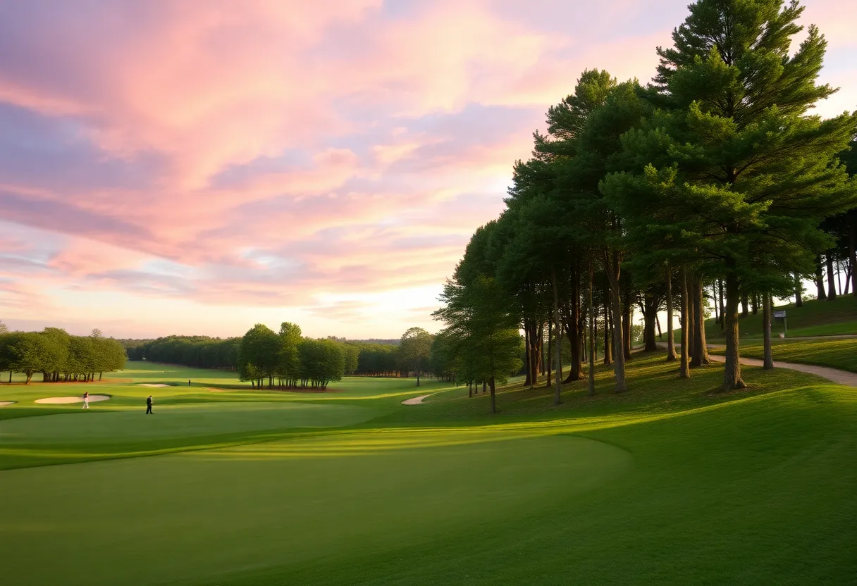 Celebration of a golfer at the golf course