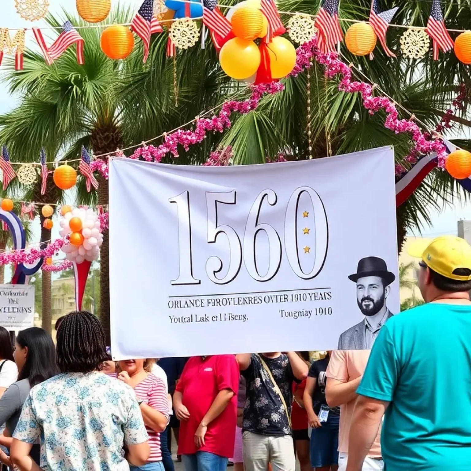 Community gathering for Orlando's 150th anniversary celebration.