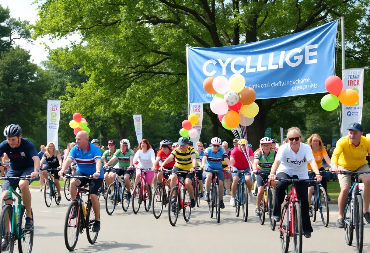 Community members celebrating 10 years of the Orlando Bike Coalition.