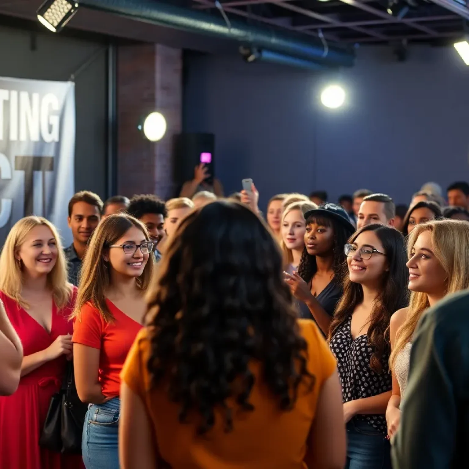 Diverse group of actors at a casting call in Orlando