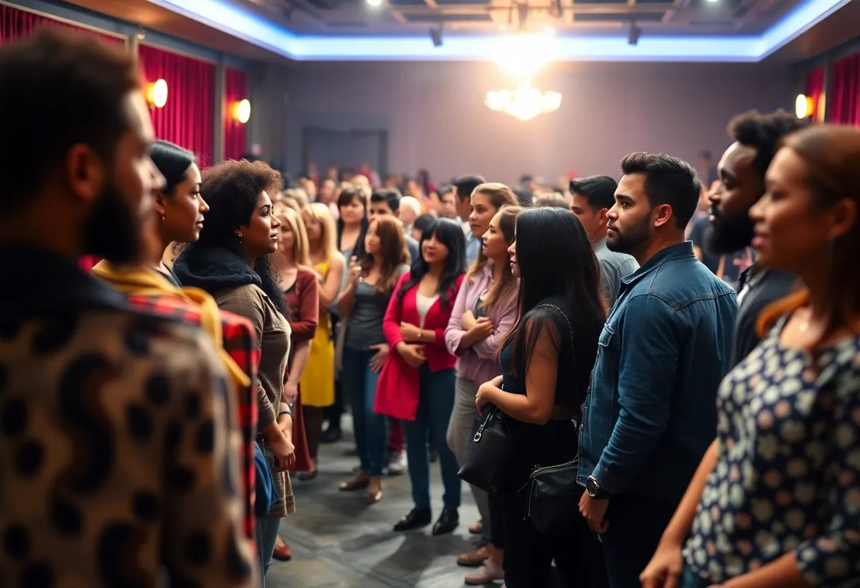 Actors lined up for a casting call in Orlando