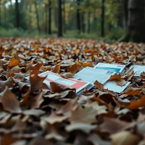 Wooded area with discarded mail representing the Orlando mail scandal